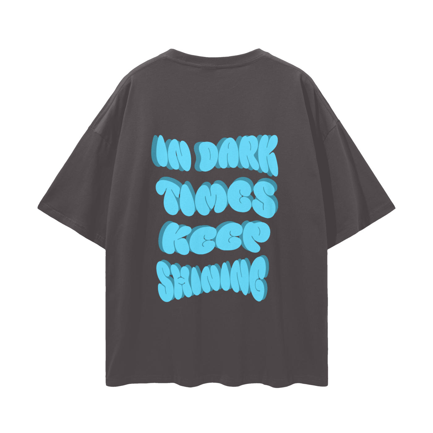 Oversize Deep Drop Shoulder Graphic Tee - Keep Shining