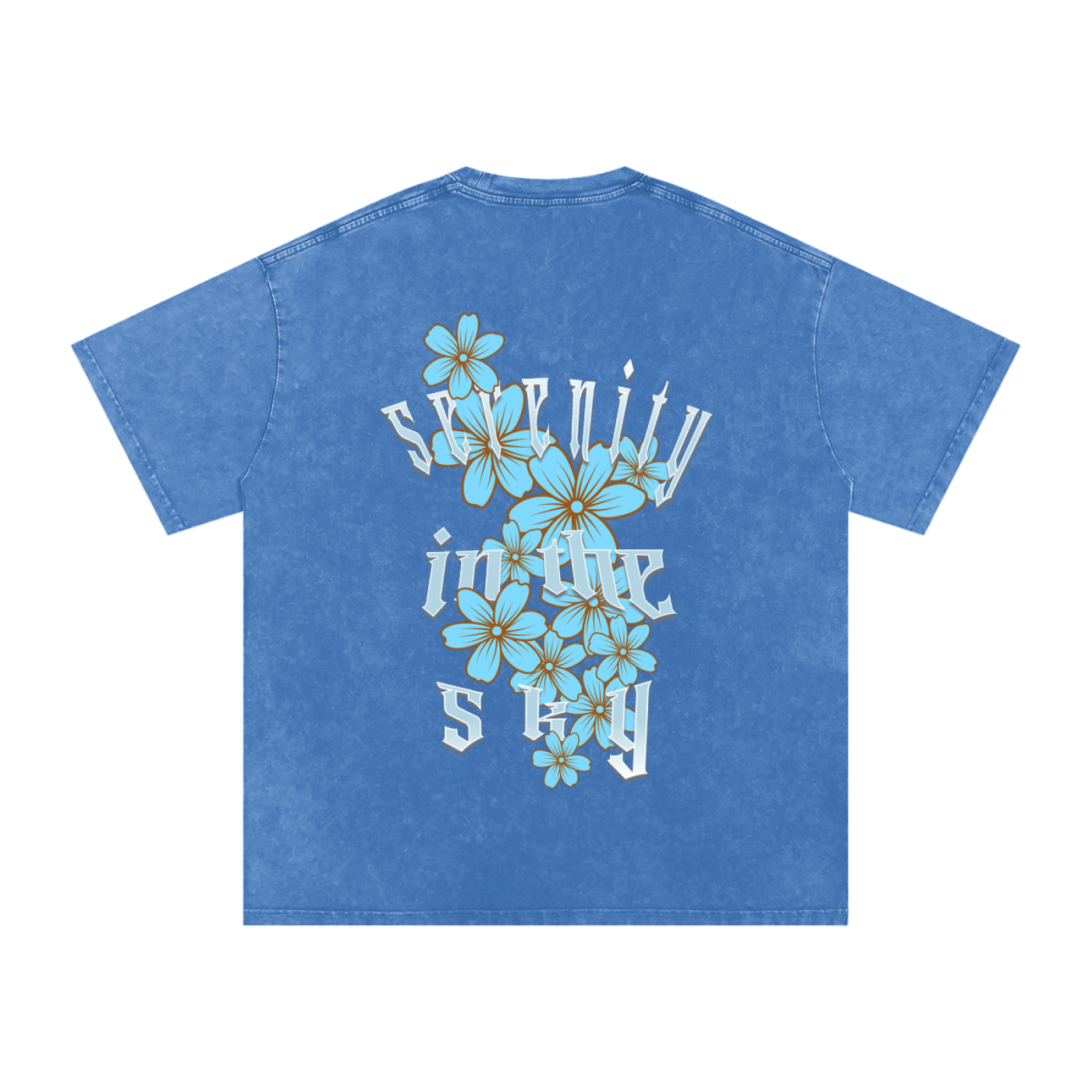 Acid Wash Oversize Graphic T-Shirt - serenity