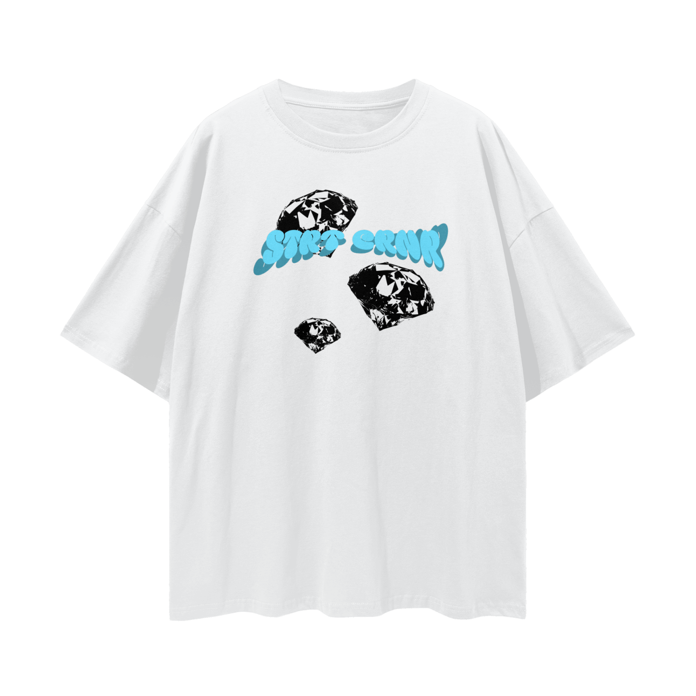 Oversize Deep Drop Shoulder Graphic Tee - Keep Shining