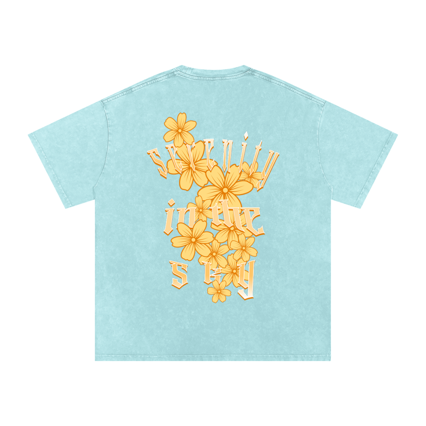 Acid Wash Oversize Graphic T-Shirt - serenity