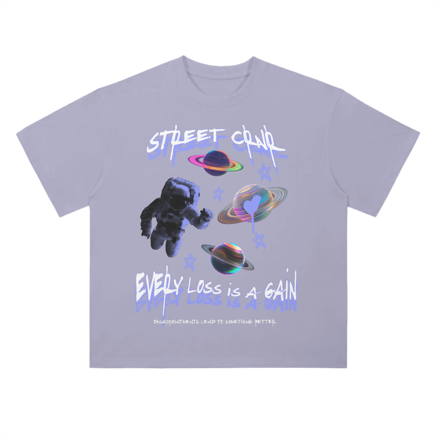 Heavyweight Drop Shoulder Cotton Graphic T-Shirt - Every Loss Is A Gain
