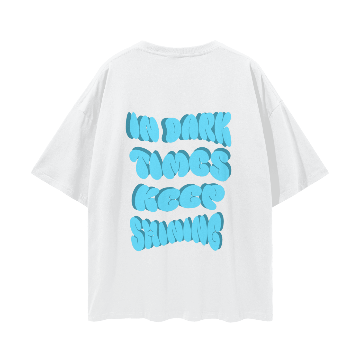 Oversize Deep Drop Shoulder Graphic Tee - Keep Shining