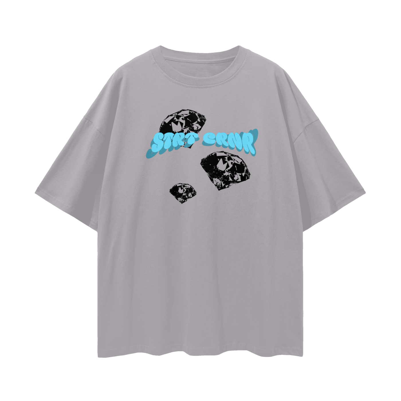 Oversize Deep Drop Shoulder Graphic Tee - Keep Shining