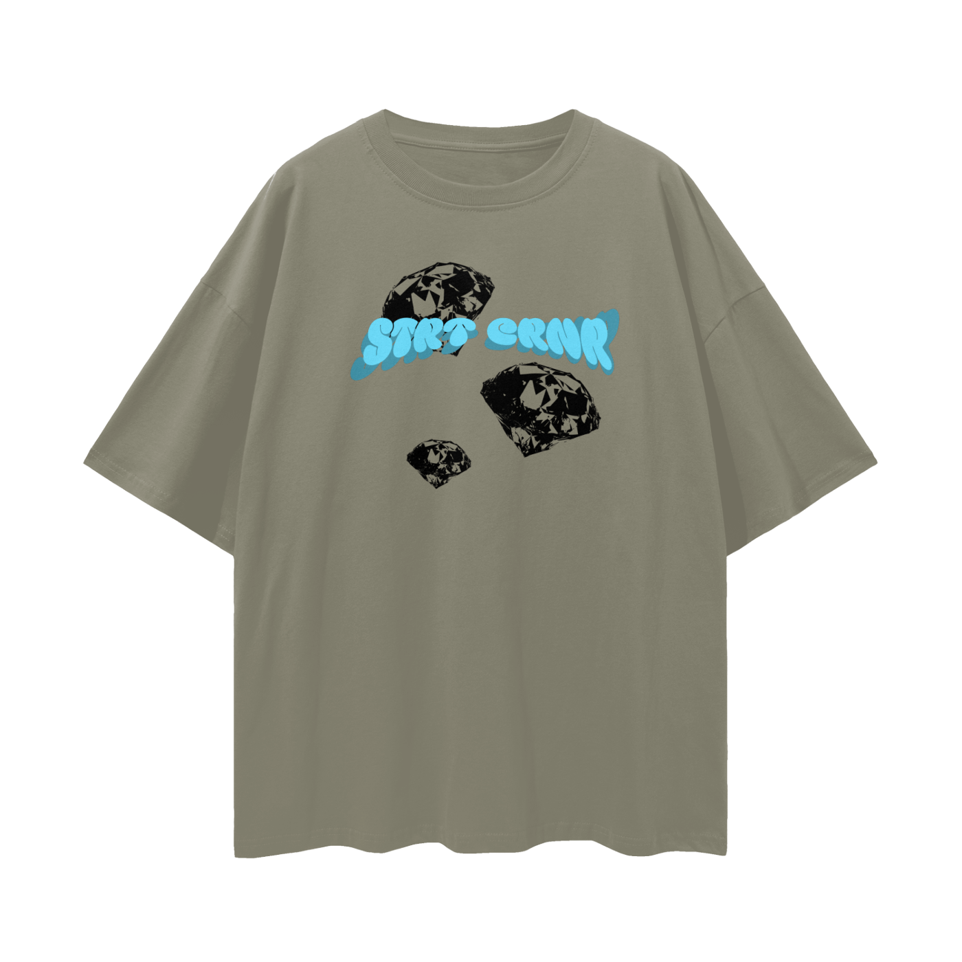 Oversize Deep Drop Shoulder Graphic Tee - Keep Shining