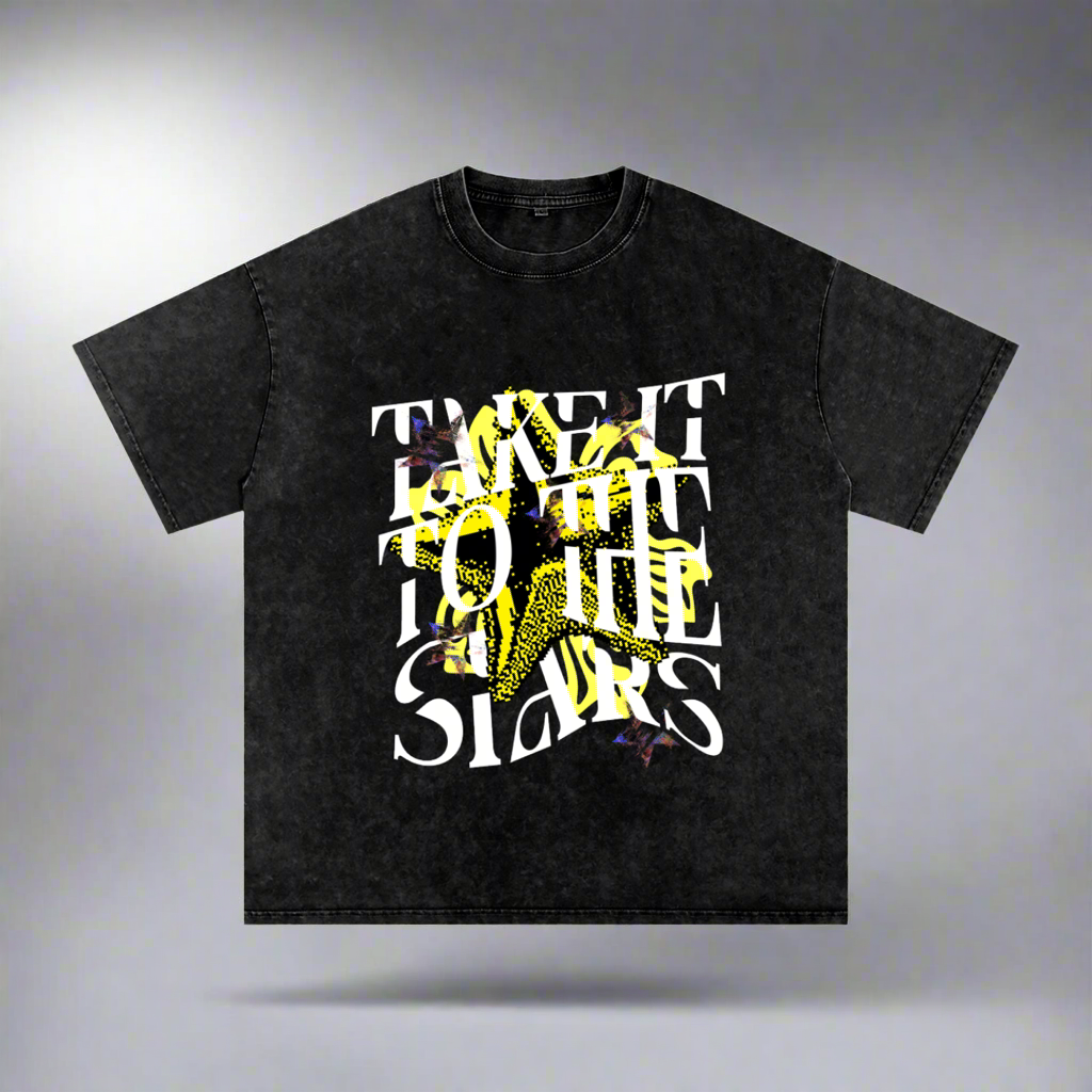 To the stars - vintage acid wash Graphic tee
