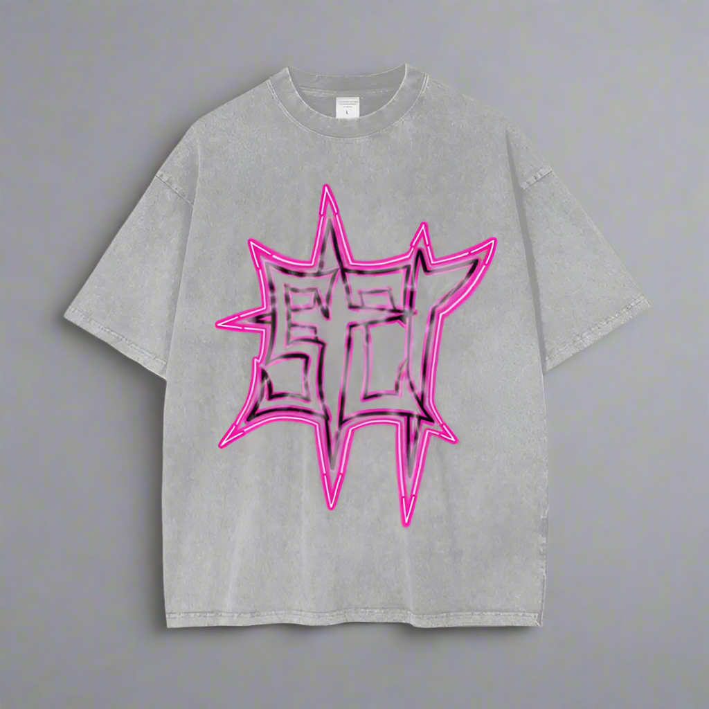 “StCr” acid wash graphic tee
