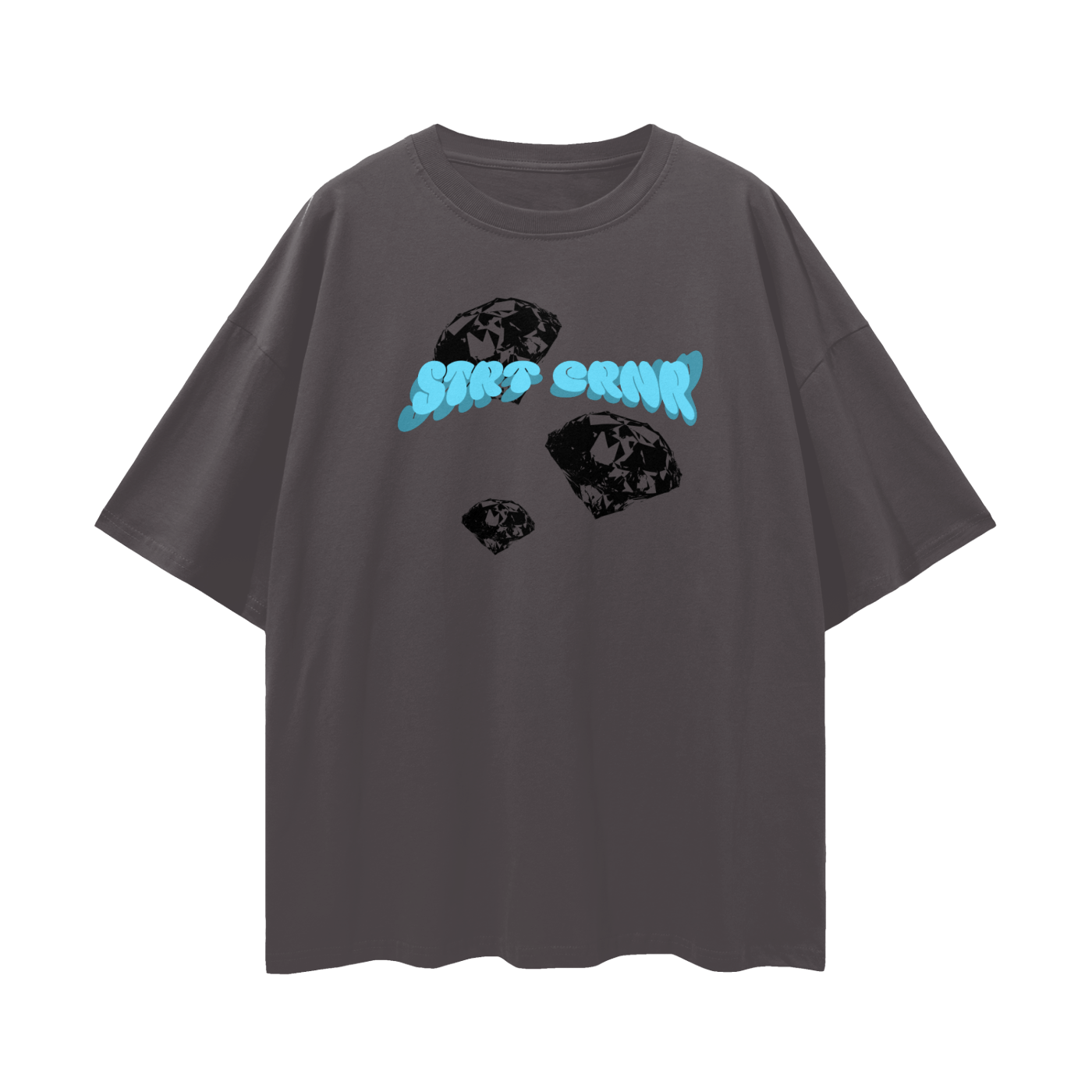 Oversize Deep Drop Shoulder Graphic Tee - Keep Shining