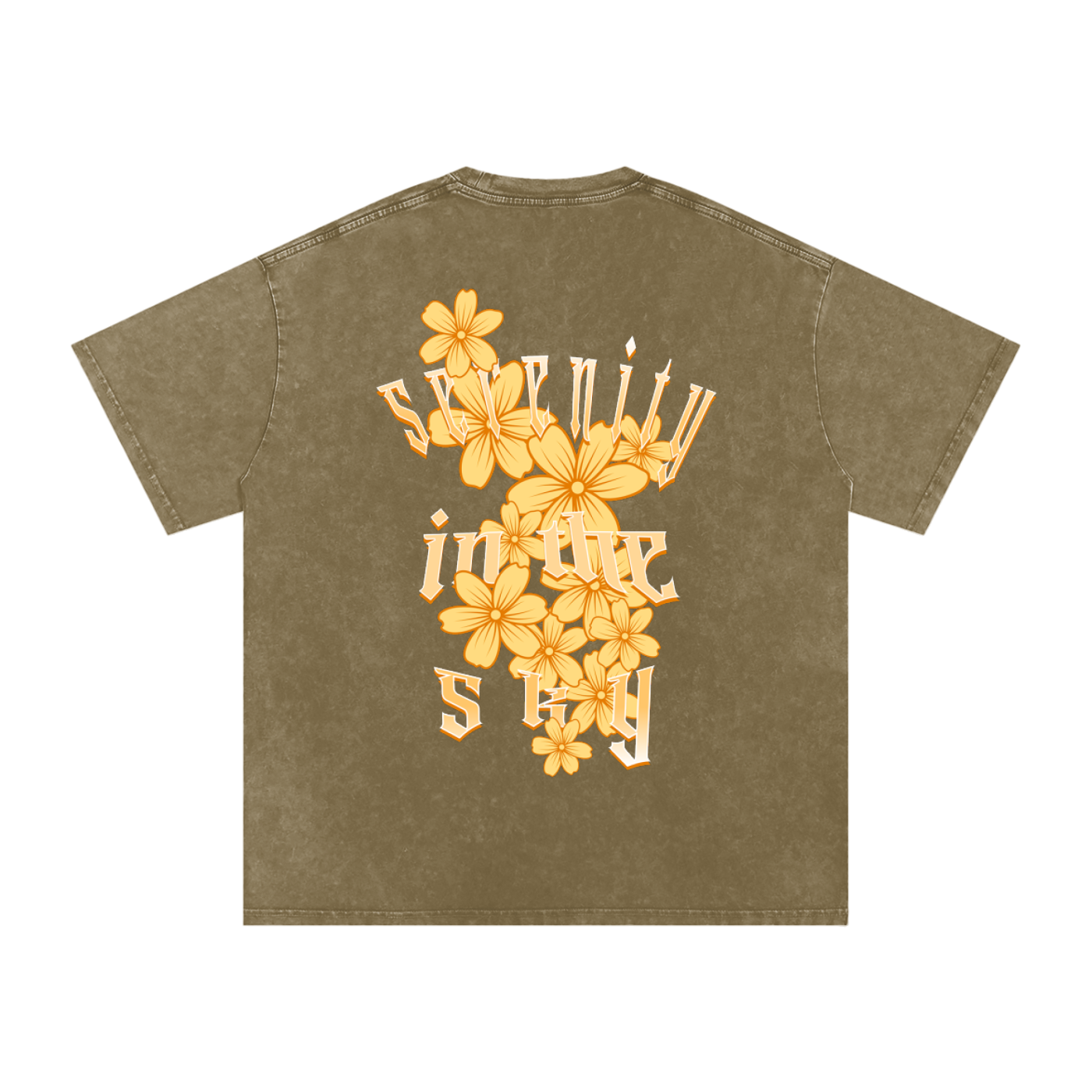 Acid Wash Oversize Graphic T-Shirt - serenity