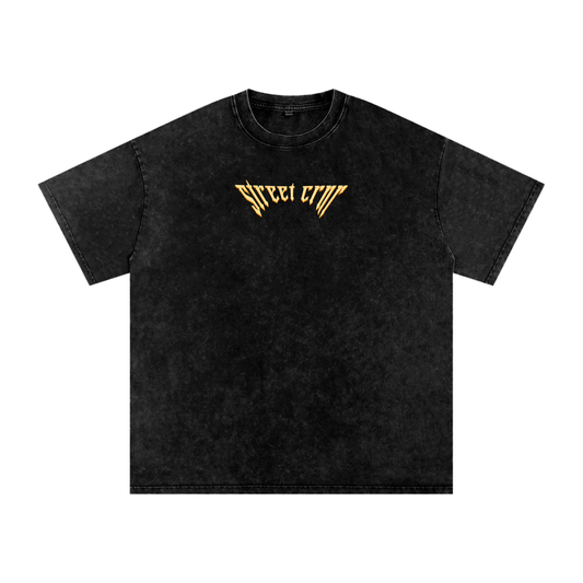 Acid Wash Oversize Graphic T-Shirt - serenity
