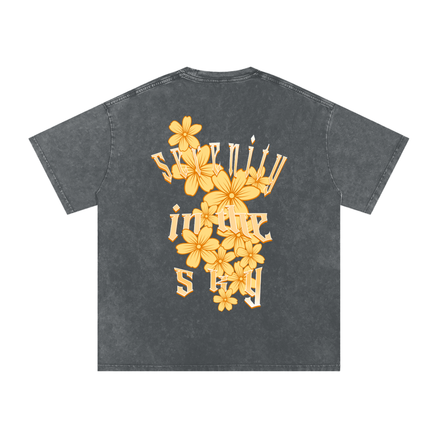 Acid Wash Oversize Graphic T-Shirt - serenity
