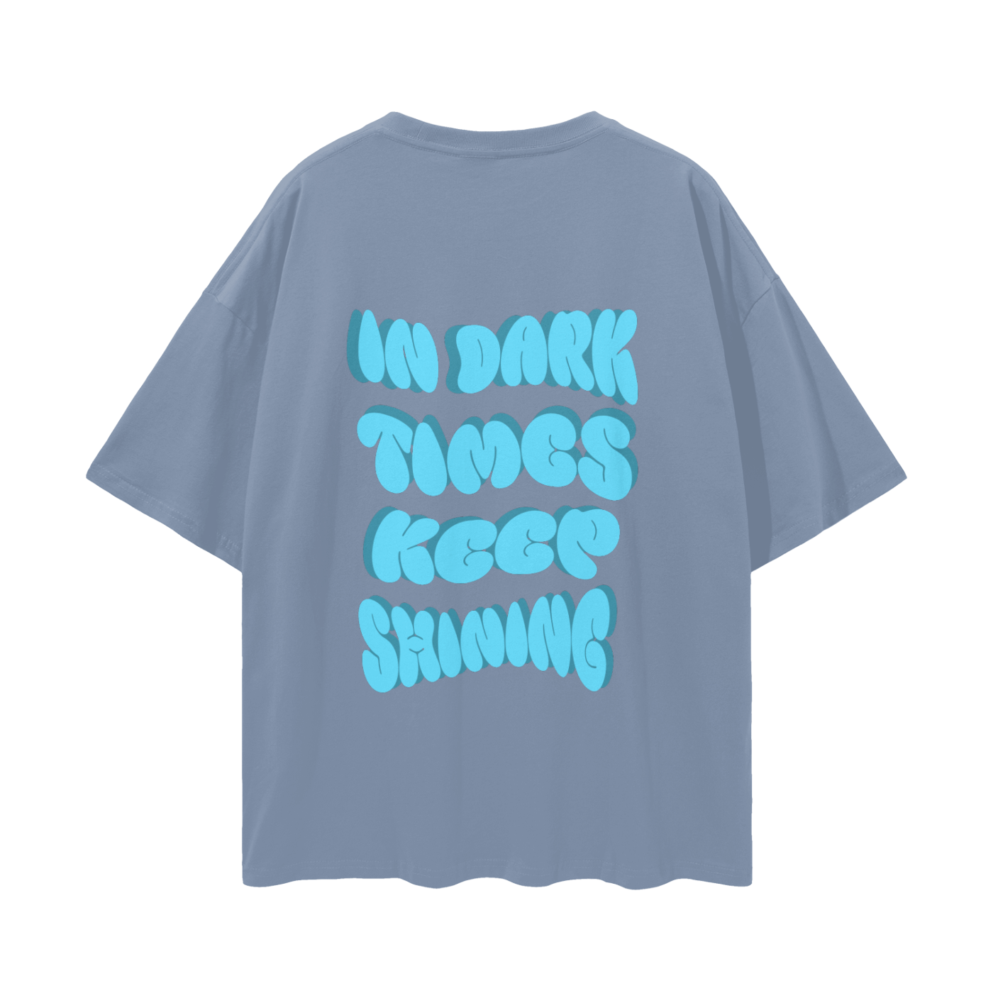 Oversize Deep Drop Shoulder Graphic Tee - Keep Shining