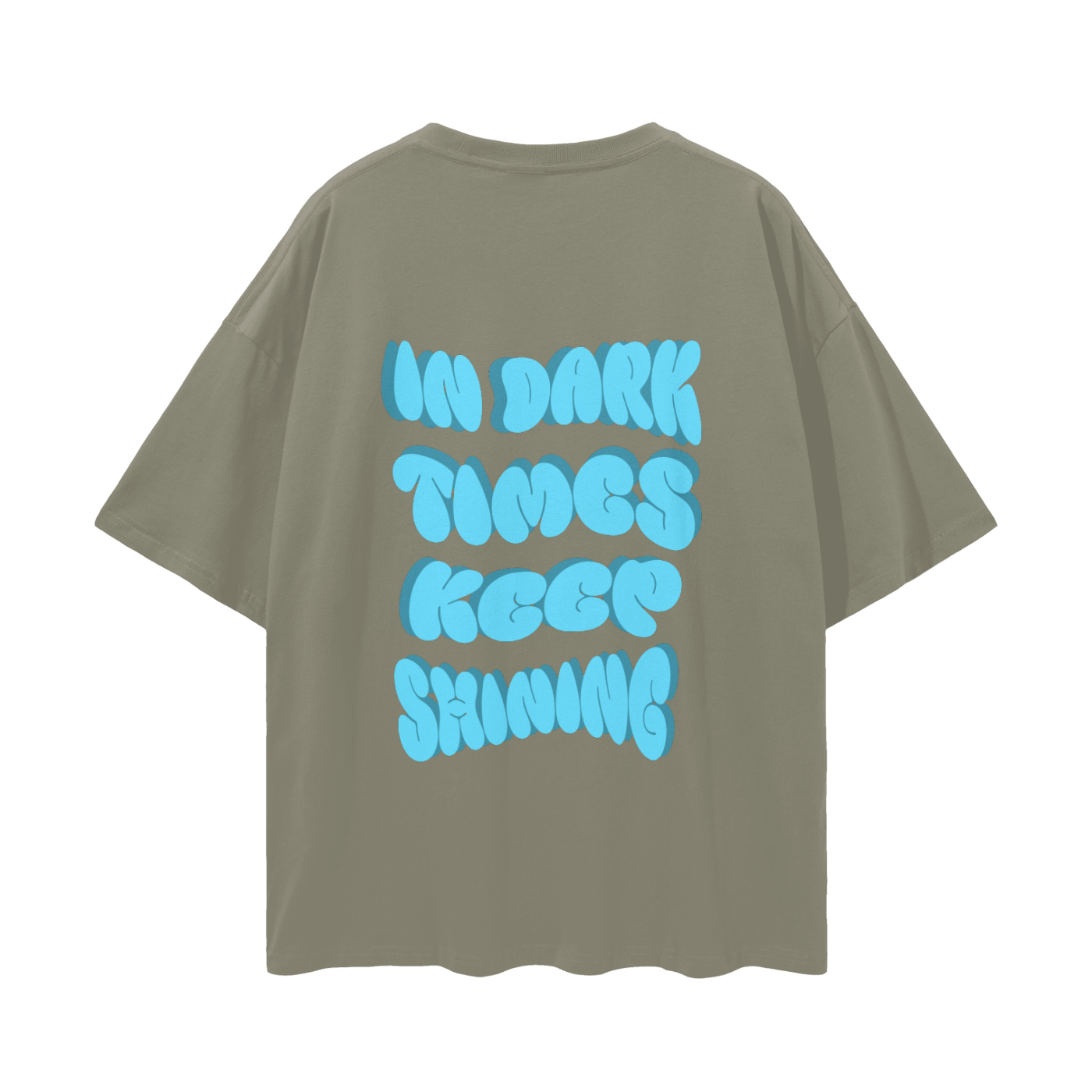 Oversize Deep Drop Shoulder Graphic Tee - Keep Shining