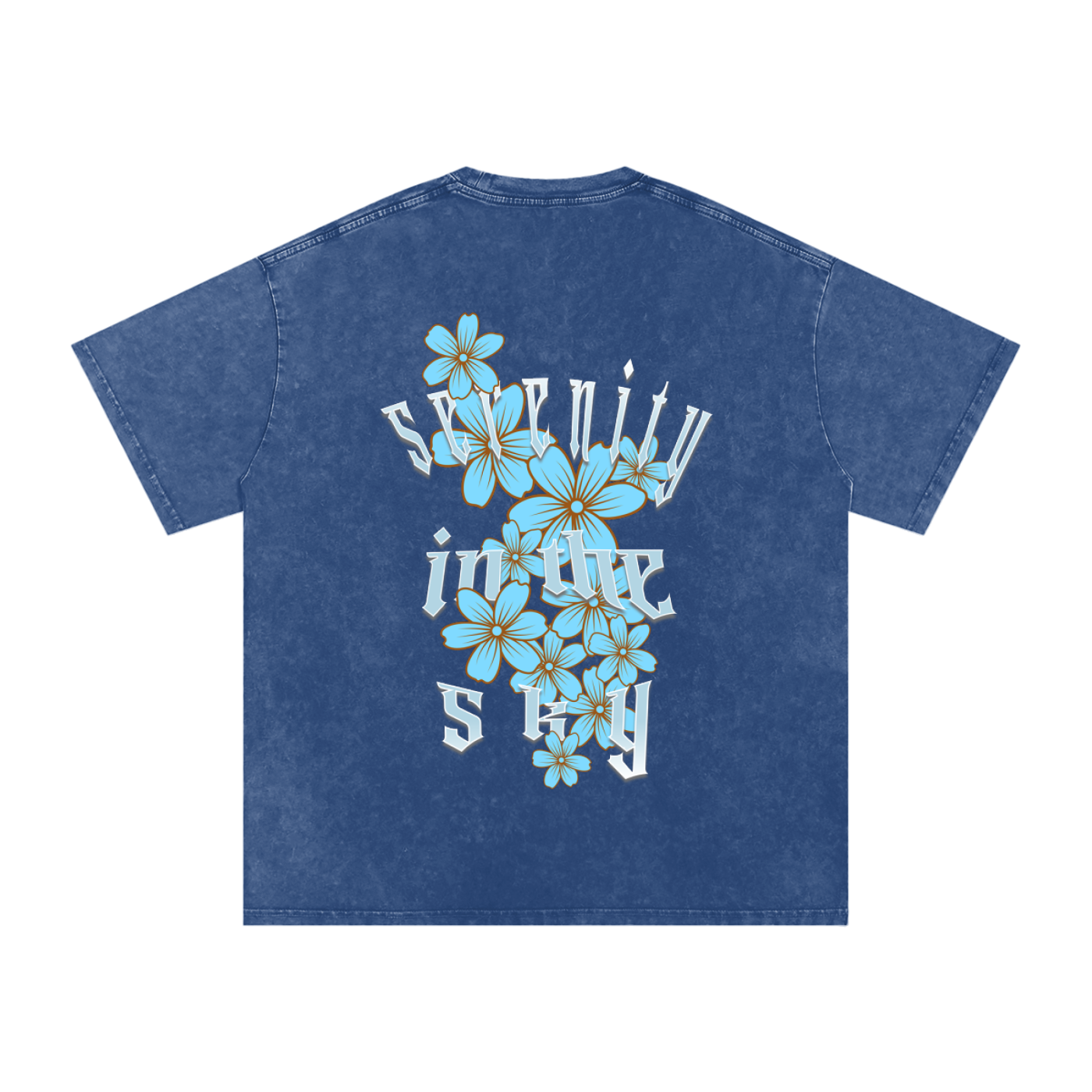 Acid Wash Oversize Graphic T-Shirt - serenity