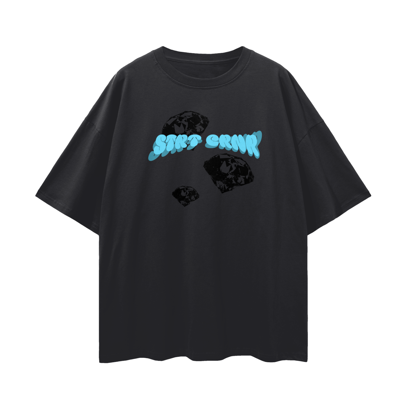 Oversize Deep Drop Shoulder Graphic Tee - Keep Shining