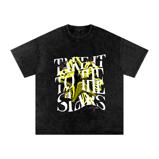 To the stars - vintage acid wash Graphic tee