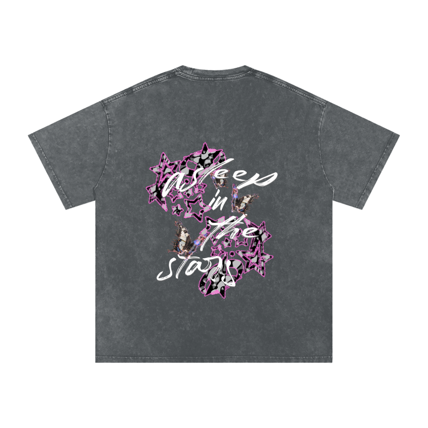 Acid Wash Oversize Graphic T-Shirt Asleep In The Stars