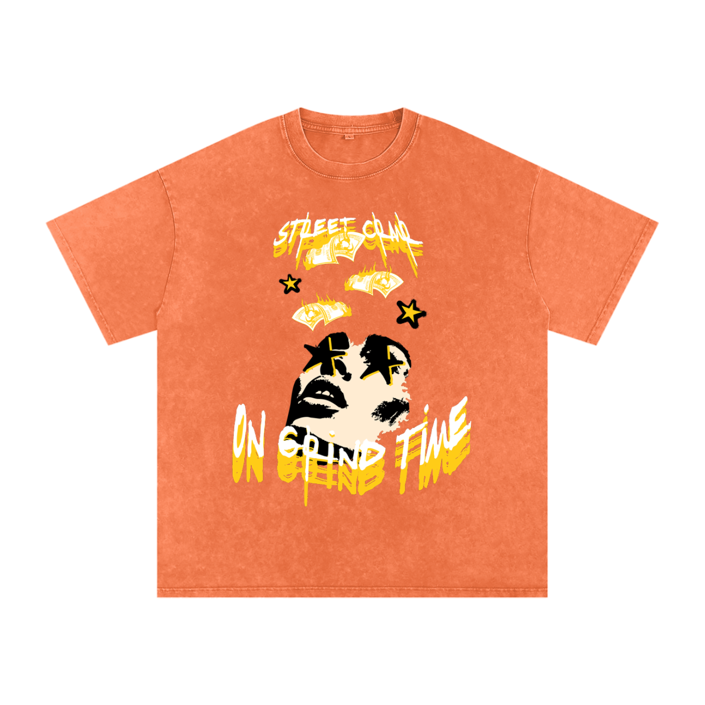 On grind time - street crnr acid wash tee