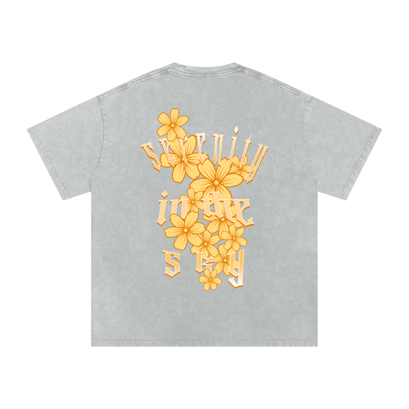 Acid Wash Oversize Graphic T-Shirt - serenity