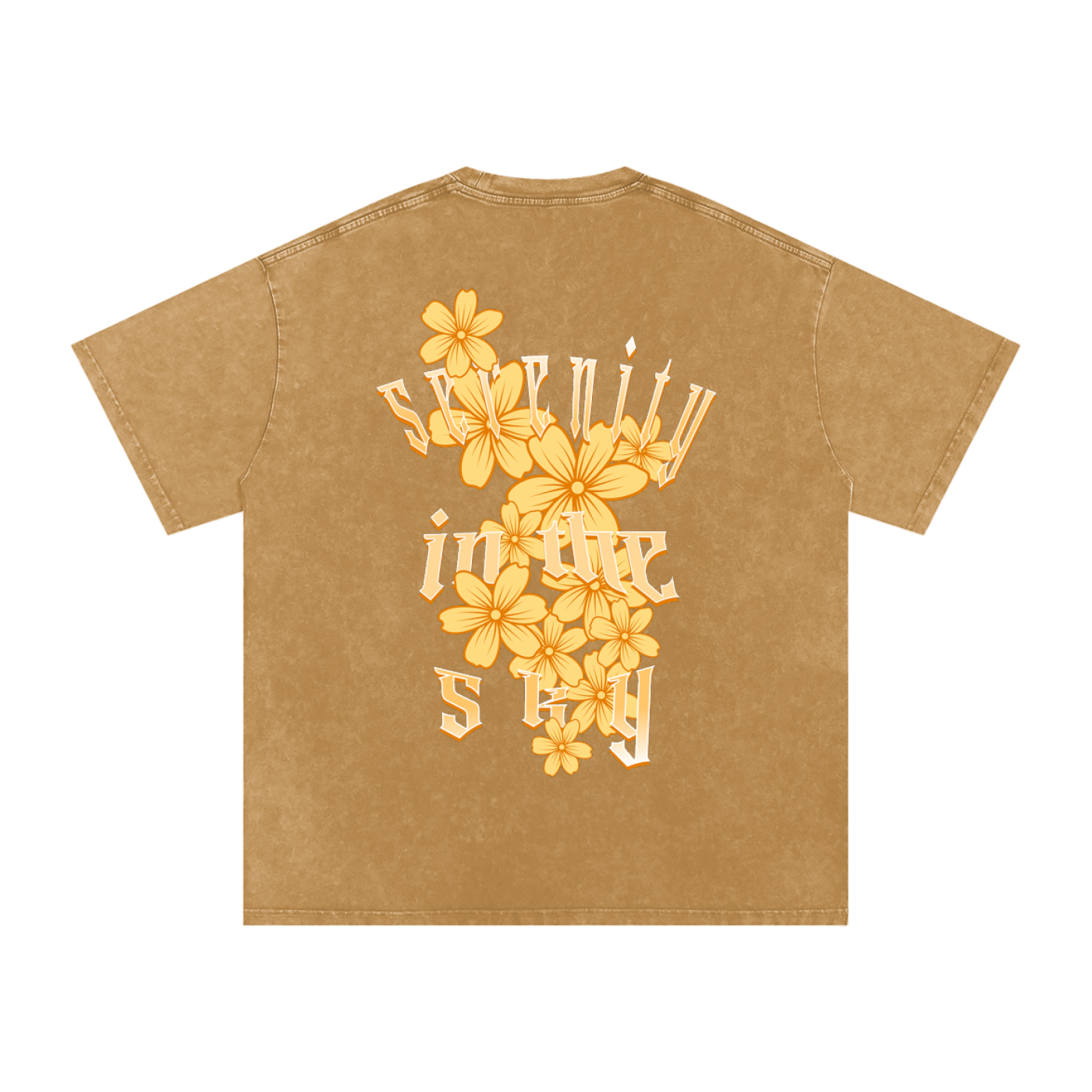 Acid Wash Oversize Graphic T-Shirt - serenity