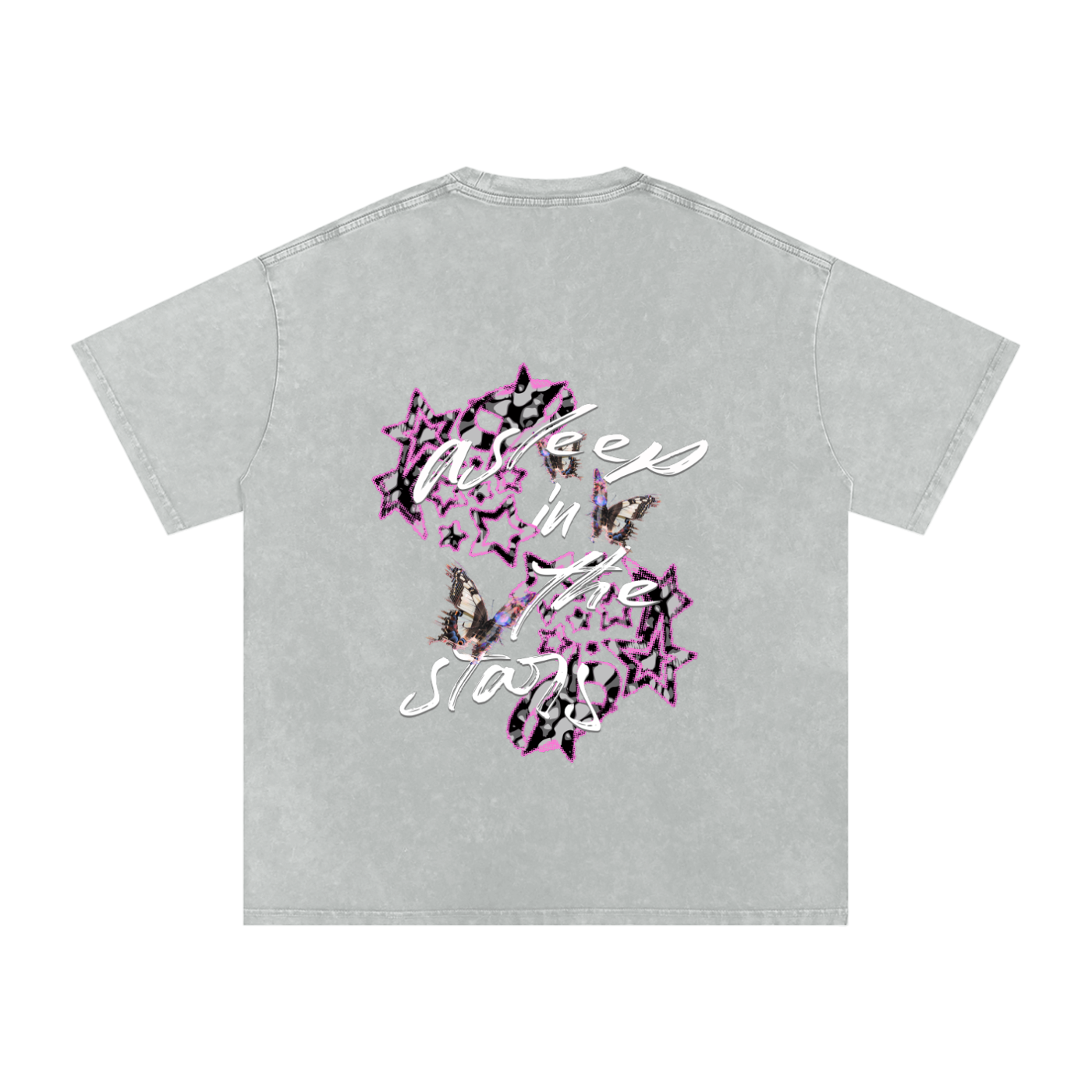 Acid Wash Oversize Graphic T-Shirt Asleep In The Stars