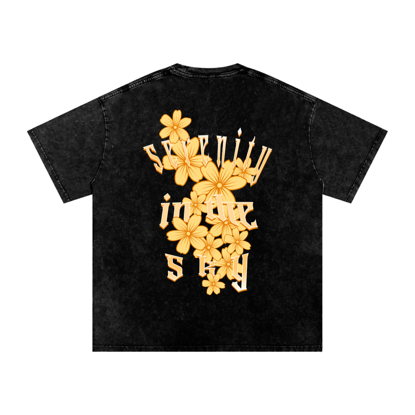 Acid Wash Oversize Graphic T-Shirt - serenity