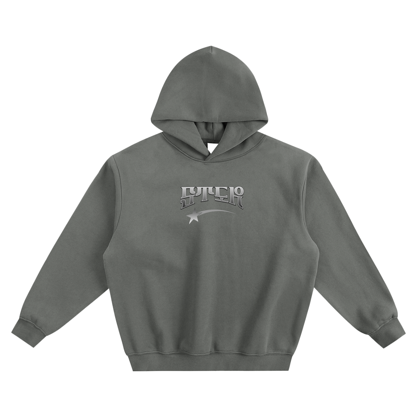 Fleeced Boxy Hoodie with Graphic - 350 msg