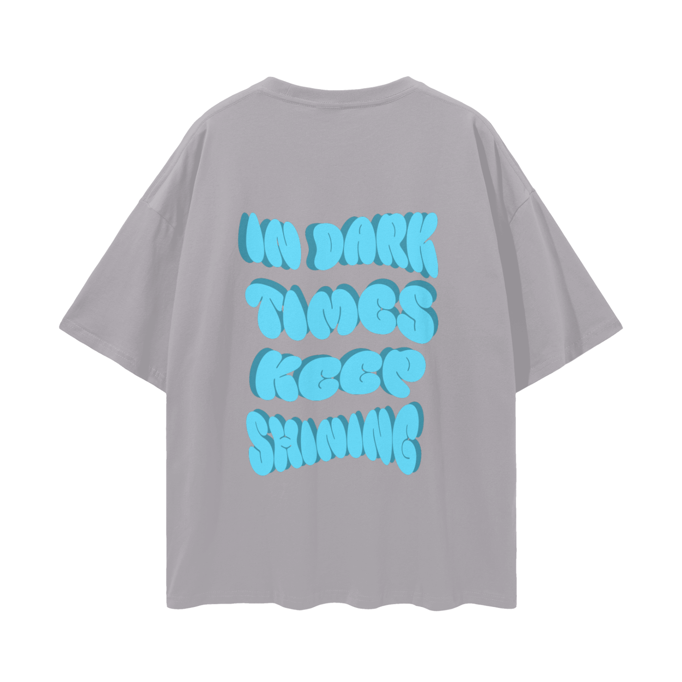 Oversize Deep Drop Shoulder Graphic Tee - Keep Shining