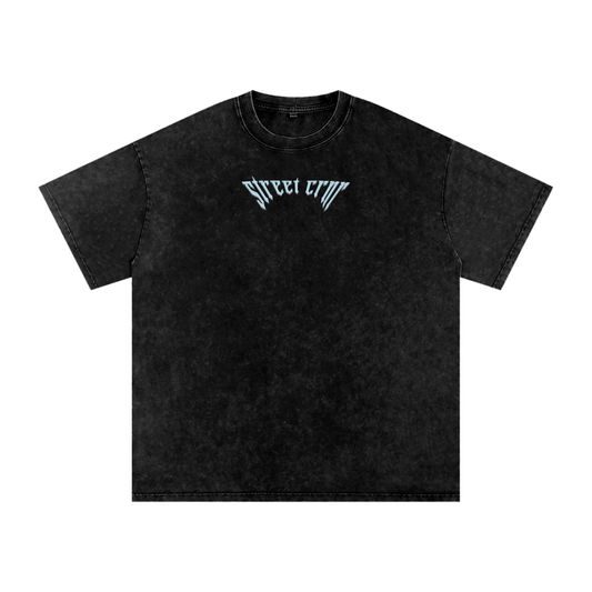 Acid Wash Oversize Graphic T-Shirt - serenity