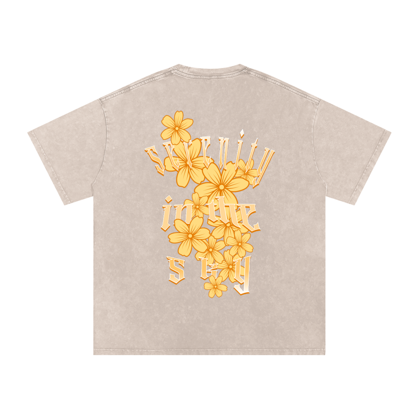 Acid Wash Oversize Graphic T-Shirt - serenity