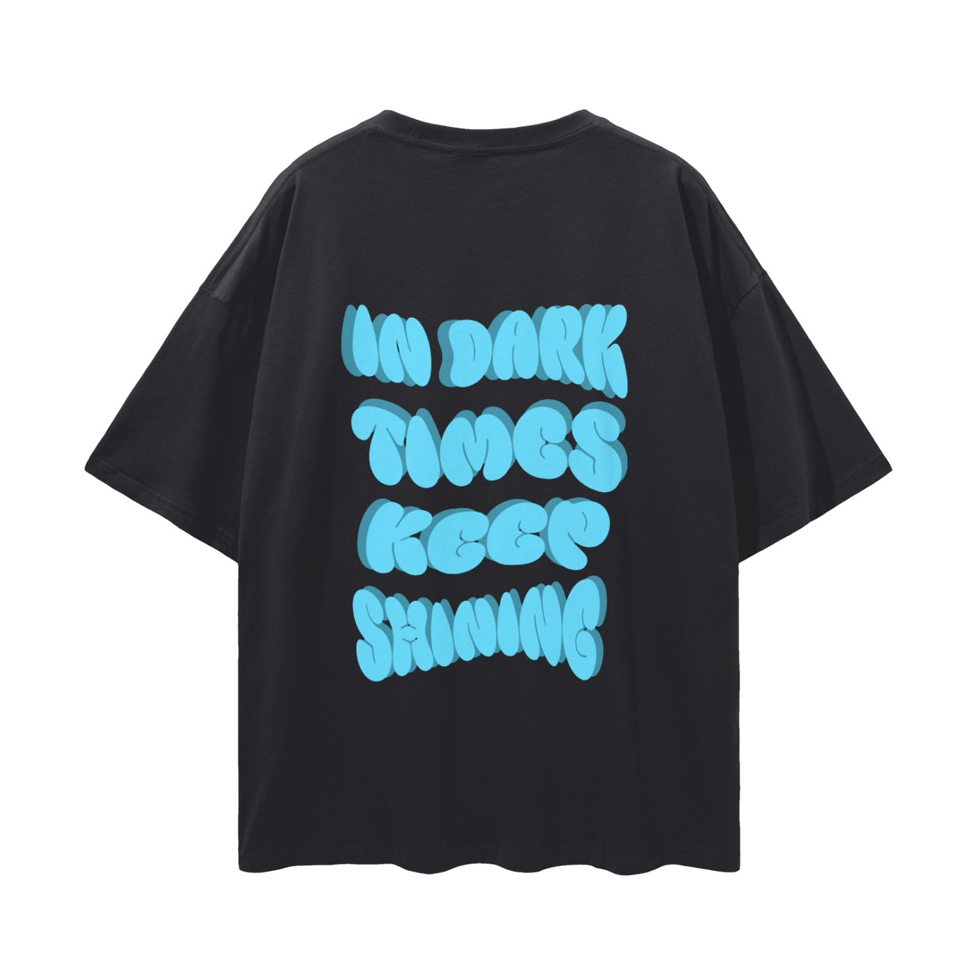 Oversize Deep Drop Shoulder Graphic Tee - Keep Shining
