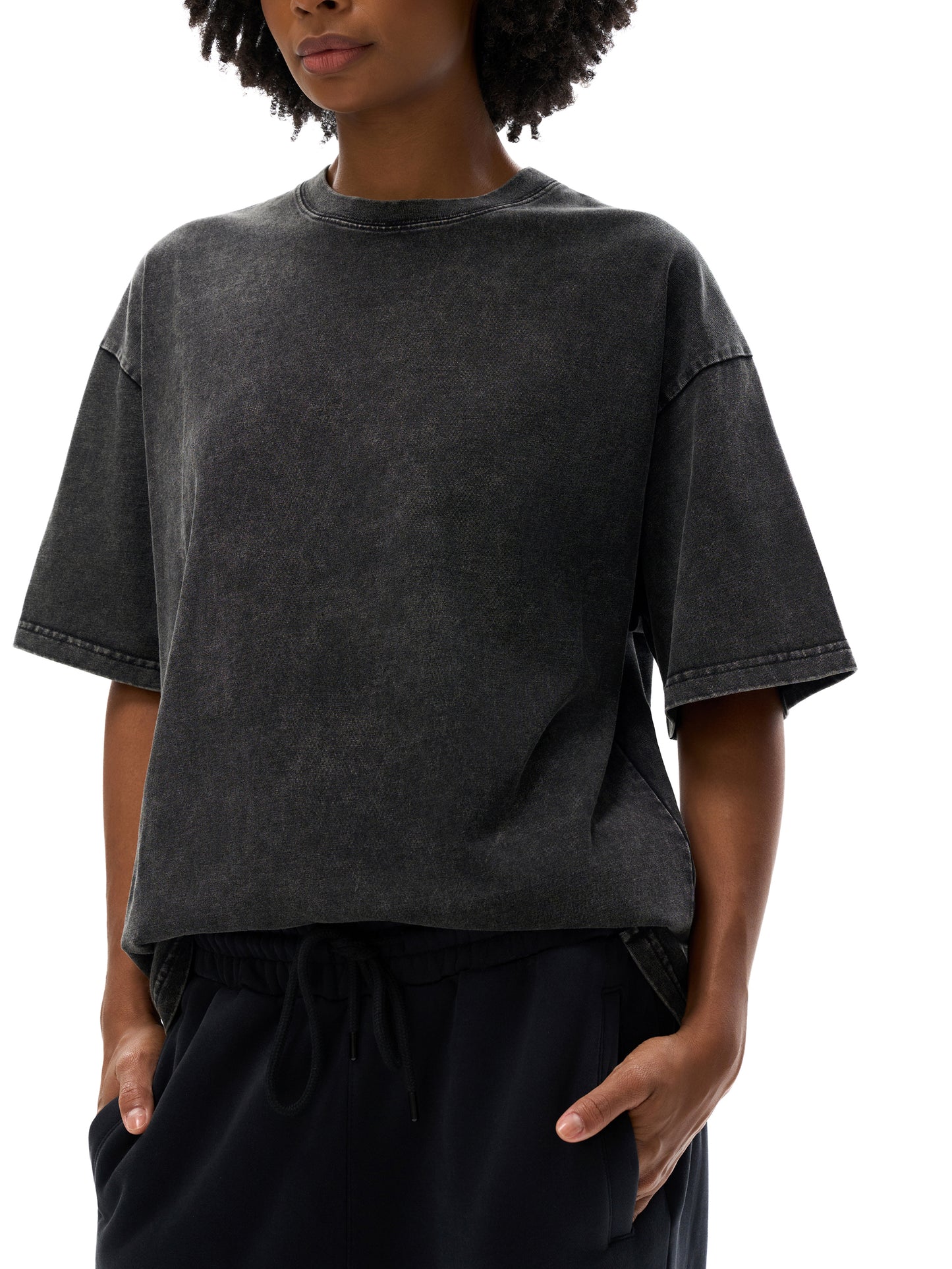 Acid Wash Oversize Graphic T-Shirt - Not Far But Getting There